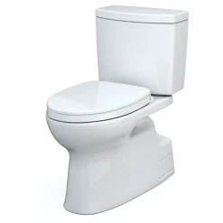 TOTO Vespin II 1G Two-Piece Elongated 1.0 GPF Universal Height Toilet with CEFIONTECT and SS124 SoftClose Seat, WASHLET+ Ready, Cotton White, Vitreous China|Plastic, MS474124CUFG#01