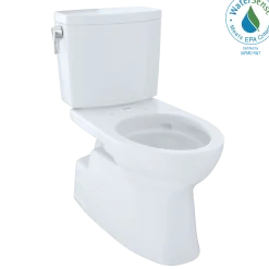TOTO Vespin II 1G Two-Piece Elongated 1.0 GPF Universal Height Skirted Design Toilet with CEFIONTECT, Cotton White, Vitreous China, CST474CUFG#01