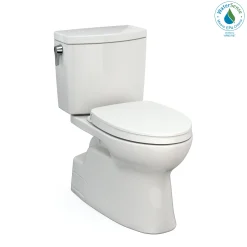 TOTO Vespin II 1G Two-Piece Elongated 1.0 GPF Universal Height Toilet with CEFIONTECT and SS124 SoftClose Seat, WASHLET+ Ready, Colonia White, Vitreous China|Plastic, Colonial White, MS474124CUFG#11