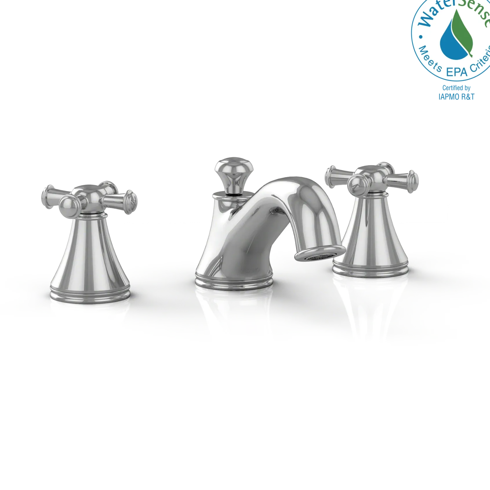 TOTO Vivian Two Cross Handle Widespread 1.5 GPM Bathroom Sink Faucet, Polished Chrome, Brass, TL220DD#CP