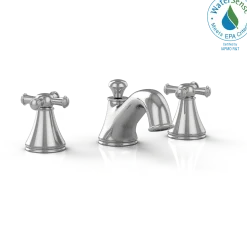 TOTO Vivian Two Cross Handle Widespread 1.2 GPM Bathroom Sink Faucet, Polished Chrome, Brass, TL220DD12#CP