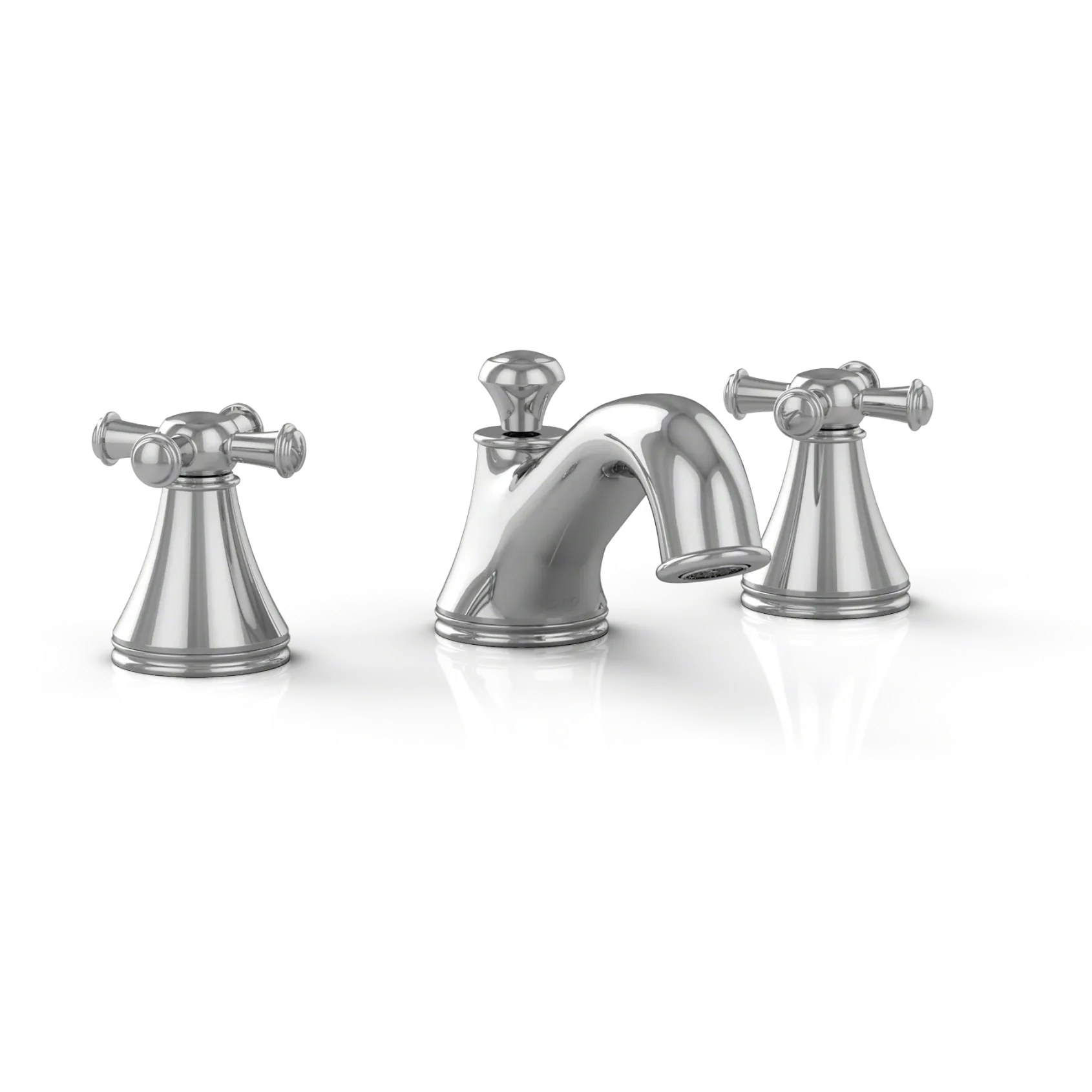 TOTO Vivian Two Cross Handle Widespread 1.2 GPM Bathroom Sink Faucet, Polished Chrome, Brass, TL220DD12#CP