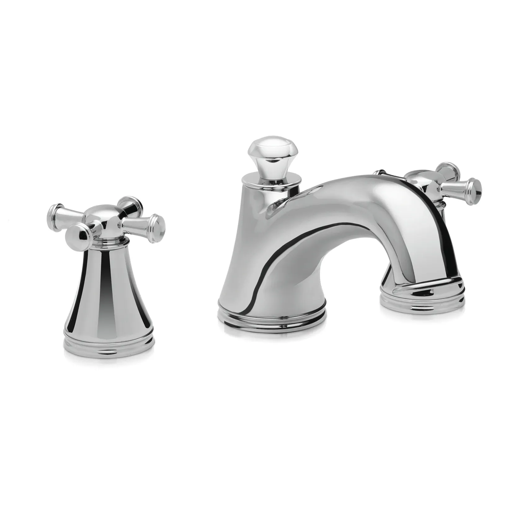 TOTO Vivian Two Cross Handle Deck-Mount Roman Tub Filler Trim, Polished Chrome, Brass, TB220DD#CP