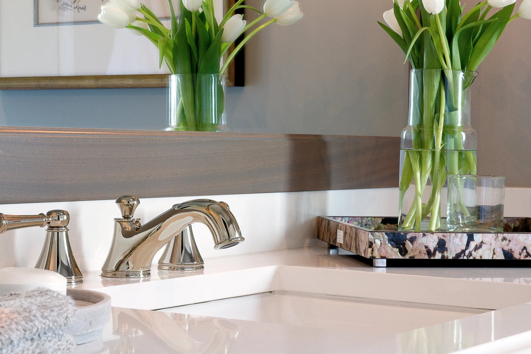 TOTO Vivian Two Handle Widespread 1.2 GPM Bathroom Sink Faucet, Brushed Nickel, Brass, TL220DD112#BN