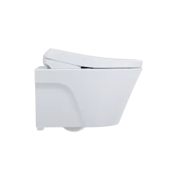 TOTO WASHLET+ AP Wall-Hung Elongated Toilet with S7 Contemporary Bidet Seat and DuoFit In-Wall 0.9 and 1.28 GPF Dual-Flush Tank System, Matte Silver, Vitreous China|Plastic, CWT4264726CMFG#MS