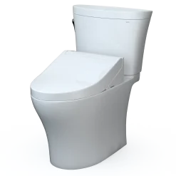 TOTO WASHLET+ Aquia IV Arc Two-Piece Elongated Dual Flush 1.28 and 0.9 GPF Toilet with C5 Bidet Seat, Cotton White, Vitreous China|Plastic, MW4483084CEMFGN#01