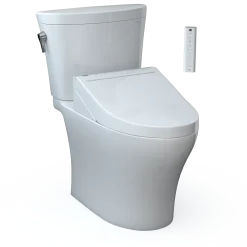 TOTO WASHLET+ Aquia IV Arc Two-Piece Elongated Dual Flush 1.28 and 0.9 GPF Toilet with C5 Bidet Seat, Cotton White, Vitreous China|Plastic, MW4483084CEMFGN#01