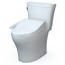 TOTO WASHLET+ Aquia IV Arc Two-Piece Elongated Dual Flush 1.28 and 0.9 GPF Toilet with C2 Bidet Seat, Cotton White, Vitreous China|Plastic, MW4483074CEMFGN#01