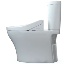 TOTO WASHLET+ Aquia IV Arc Two-Piece Elongated Dual Flush 1.28 and 0.9 GPF Toilet with C2 Bidet Seat, Cotton White, Vitreous China|Plastic, MW4483074CEMFGN#01