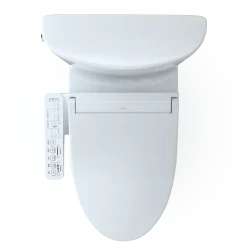 TOTO WASHLET+ Aquia IV Arc Two-Piece Elongated Dual Flush 1.28 and 0.9 GPF Toilet with C2 Bidet Seat, Cotton White, Vitreous China|Plastic, MW4483074CEMFGN#01