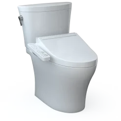 TOTO WASHLET+ Aquia IV Arc Two-Piece Elongated Dual Flush 1.28 and 0.9 GPF Toilet with C2 Bidet Seat, Cotton White, Vitreous China|Plastic, MW4483074CEMFGN#01