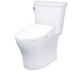 TOTO WASHLET+ Aquia IV Arc Two-Piece Elongated Dual Flush 1.28 and 0.9 GPF Toilet with Auto Flush S7 Contemporary Bidet Seat, Cotton White, Vitreous China|Plastic, MW4484726CEMFGNA#01