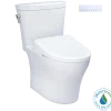 TOTO WASHLET+ Aquia IV Arc Two-Piece Elongated Dual Flush 1.28 and 0.9 GPF Toilet with Auto Flush S7A Contemporary Bidet Seat, Cotton White, Vitreous China|Plastic, MW4484736CEMFGNA#01