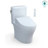 TOTO WASHLET+ Aquia IV Cube Two-Piece Elongated Dual Flush 1.28 and 0.9 GPF Toilet with C5 Bidet Seat, Cotton White, Vitreous China|Plastic, MW4363084CEMFGN#01