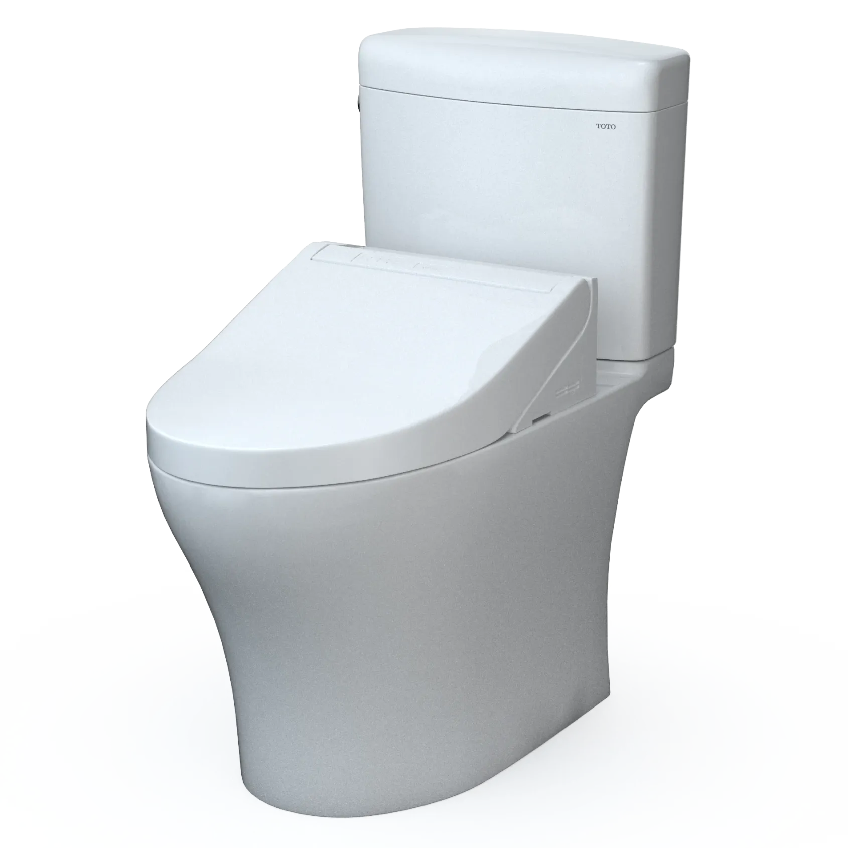 TOTO WASHLET+ Aquia IV Cube Two-Piece Elongated Dual Flush 1.28 and 0.9 GPF Toilet with C5 Bidet Seat, Cotton White, Vitreous China|Plastic, MW4363084CEMFGN#01