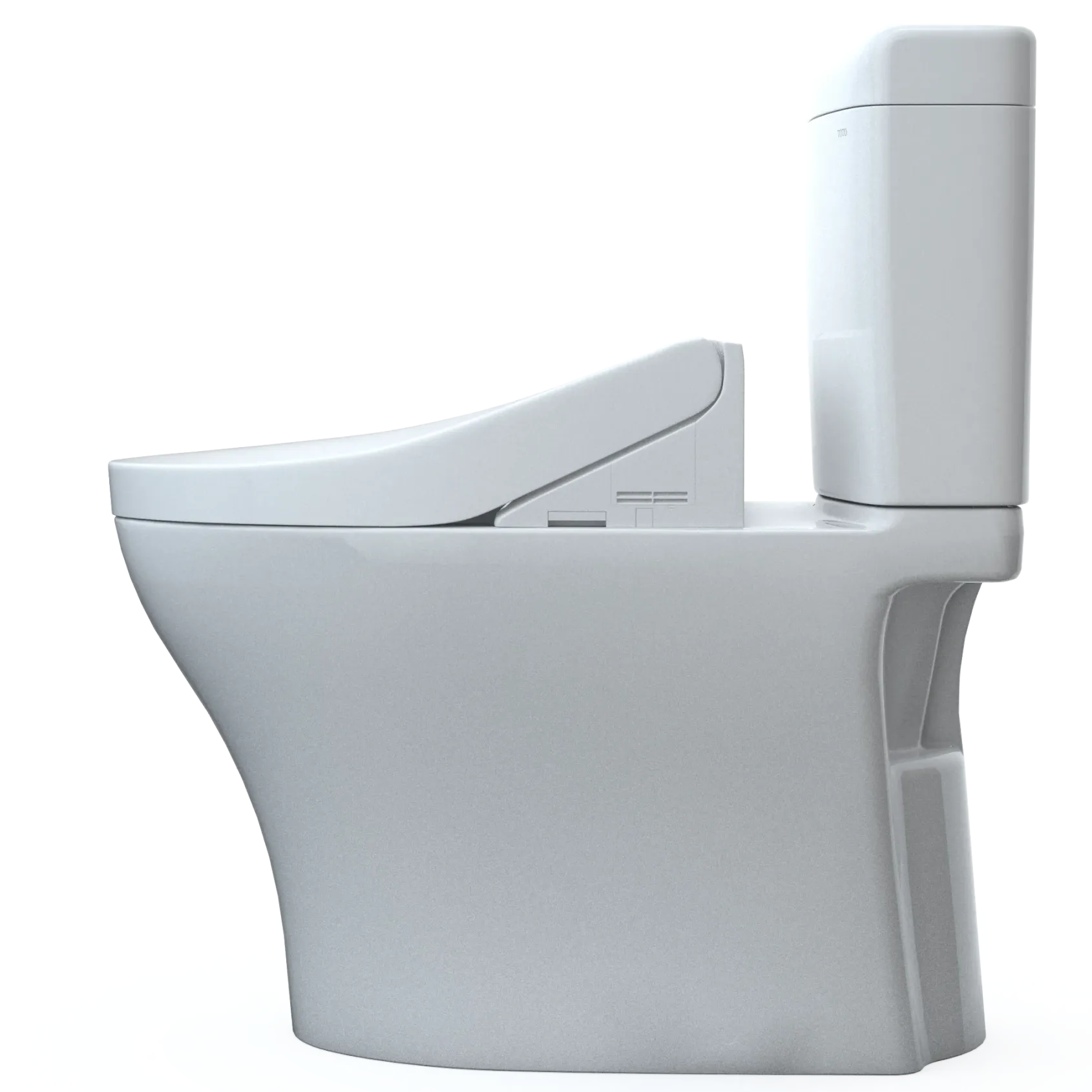 TOTO WASHLET+ Aquia IV Cube Two-Piece Elongated Dual Flush 1.28 and 0.9 GPF Toilet with C5 Bidet Seat, Cotton White, Vitreous China|Plastic, MW4363084CEMFGN#01