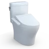 TOTO WASHLET+ Aquia IV Cube Two-Piece Elongated Dual Flush 1.28 and 0.9 GPF Toilet with C2 Bidet Seat, Cotton White, Vitreous China|Plastic, MW4363074CEMFGN#01