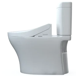 TOTO WASHLET+ Aquia IV Cube Two-Piece Elongated Dual Flush 1.28 and 0.9 GPF Toilet with C2 Bidet Seat, Cotton White, Vitreous China|Plastic, MW4363074CEMFGN#01