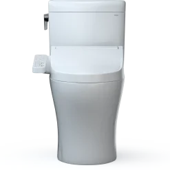 TOTO WASHLET+ Aquia IV Cube Two-Piece Elongated Dual Flush 1.28 and 0.9 GPF Toilet with C2 Bidet Seat, Cotton White, Vitreous China|Plastic, MW4363074CEMFGN#01