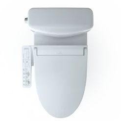 TOTO WASHLET+ Aquia IV Cube Two-Piece Elongated Dual Flush 1.28 and 0.9 GPF Toilet with C2 Bidet Seat, Cotton White, Vitreous China|Plastic, MW4363074CEMFGN#01