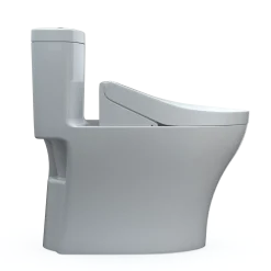TOTO WASHLET+ Aquia IV One-Piece Elongated Dual Flush 1.28 and 0.9 GPF Toilet and WASHLET C5 Bidet Seat, Cotton White- Vitreous China|Plastic, MW6463084CEMFGN#01
