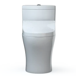 TOTO WASHLET+ Aquia IV One-Piece Elongated Dual Flush 1.28 and 0.9 GPF Toilet and WASHLET C5 Bidet Seat, Cotton White- Vitreous China|Plastic, MW6463084CEMFGN#01