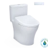 TOTO WASHLET+ Aquia IV One-Piece Elongated Dual Flush 1.28 and 0.9 GPF Toilet with S7 Contemporary Electric Bidet Seat, Cotton White, Vitreous China|Plastic, MW6464726CEMFGN#01