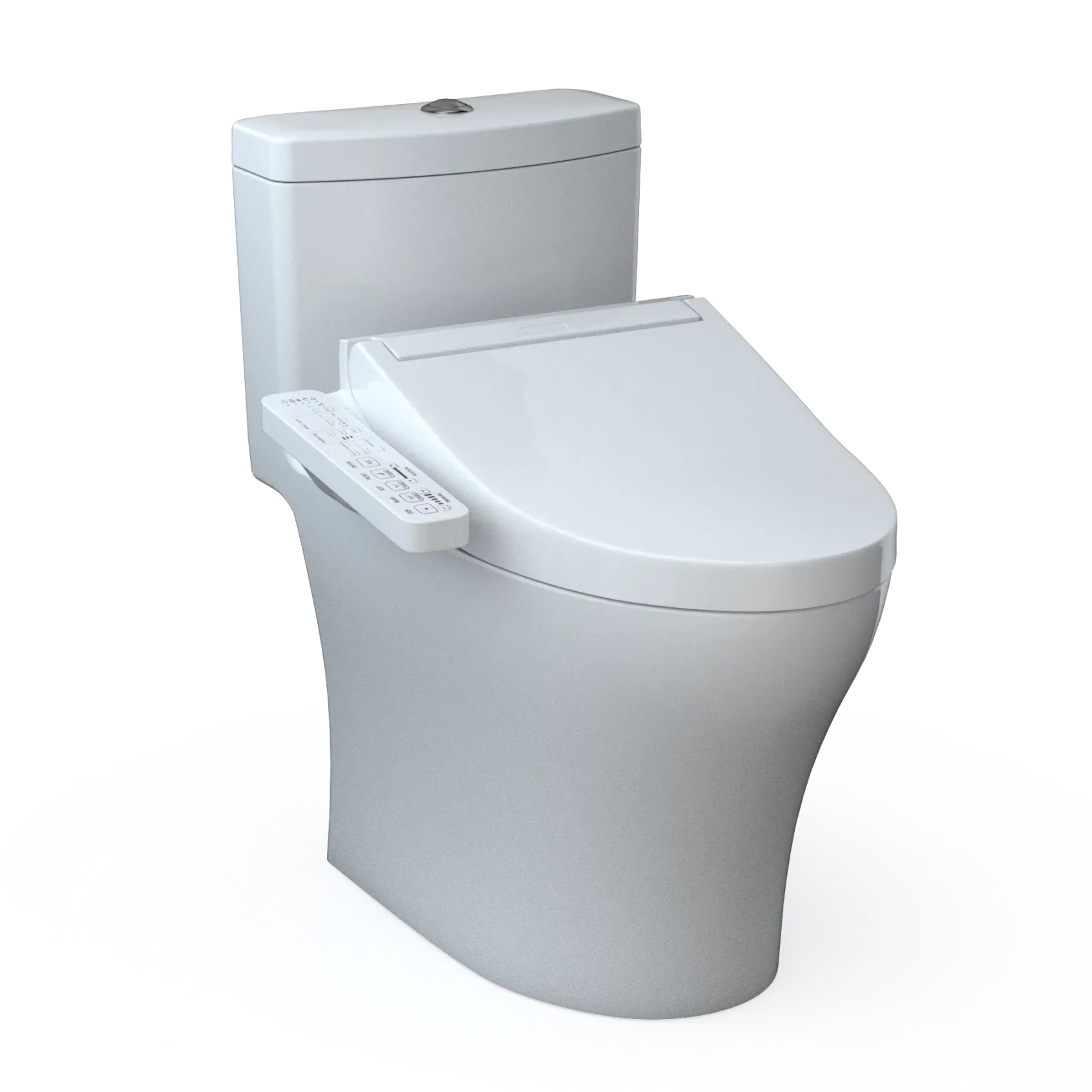 TOTO WASHLET+ Aquia IV One-Piece Elongated Dual Flush 1.28 and 0.9 GPF Toilet and WASHLET C2 Bidet Seat, Cotton White, Vitreous China|Plastic, MW6463074CEMFGN#01