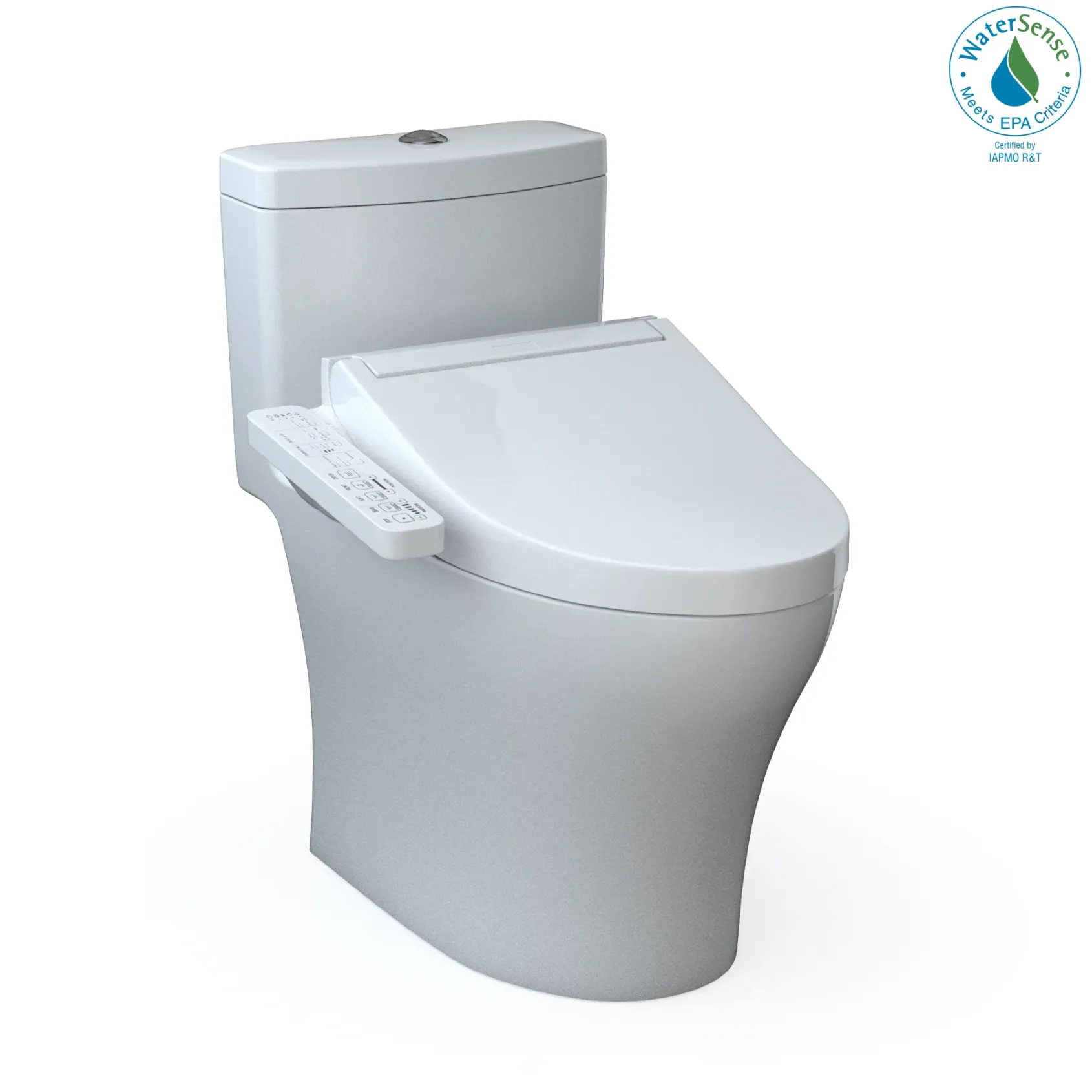 TOTO WASHLET+ Aquia IV One-Piece Elongated Dual Flush 1.28 and 0.9 GPF Toilet and WASHLET C2 Bidet Seat, Cotton White, Vitreous China|Plastic, MW6463074CEMFGN#01