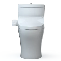 TOTO WASHLET+ Aquia IV One-Piece Elongated Dual Flush 1.28 and 0.9 GPF Toilet and WASHLET C2 Bidet Seat, Cotton White, Vitreous China|Plastic, MW6463074CEMFGN#01
