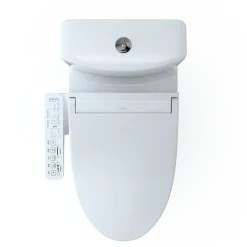 TOTO WASHLET+ Aquia IV One-Piece Elongated Dual Flush 1.28 and 0.9 GPF Toilet and WASHLET C2 Bidet Seat, Cotton White, Vitreous China|Plastic, MW6463074CEMFGN#01