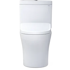TOTO WASHLET+ Aquia IV Two-Piece Elongated Dual Flush 1.28 and 0.9 GPF Toilet and Contemporary WASHLET S7 Contemporary Bidet Seat, Cotton White, Vitreous China|Plastic, MW4464726CEMGN#01