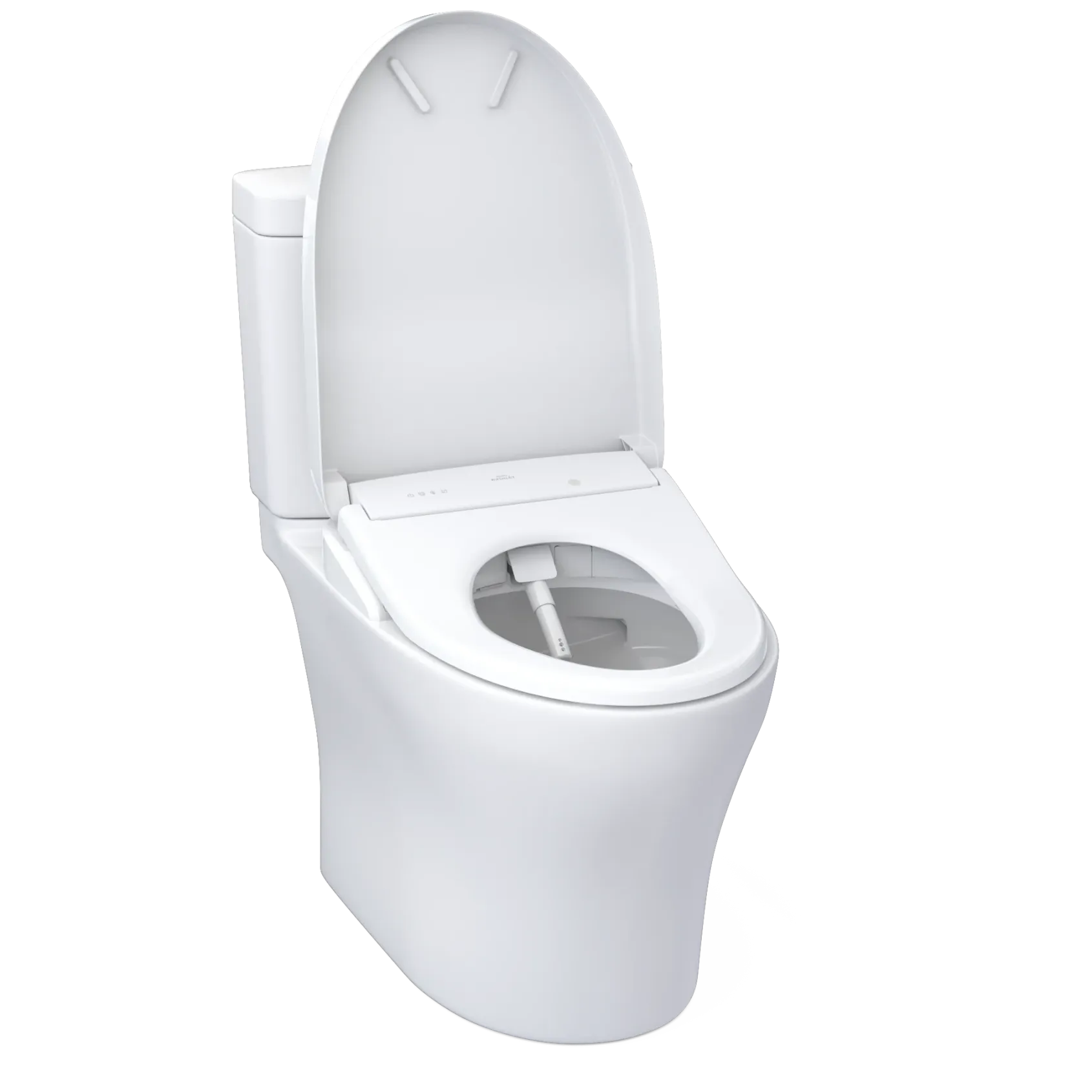 TOTO WASHLET+ Aquia IV Two-Piece Elongated Dual Flush 1.28 and 0.9 GPF Toilet with Auto Flush S7 Contemporary Bidet Seat, Cotton White, Vitreous China|Plastic, MW4464726CEMFGNA#01
