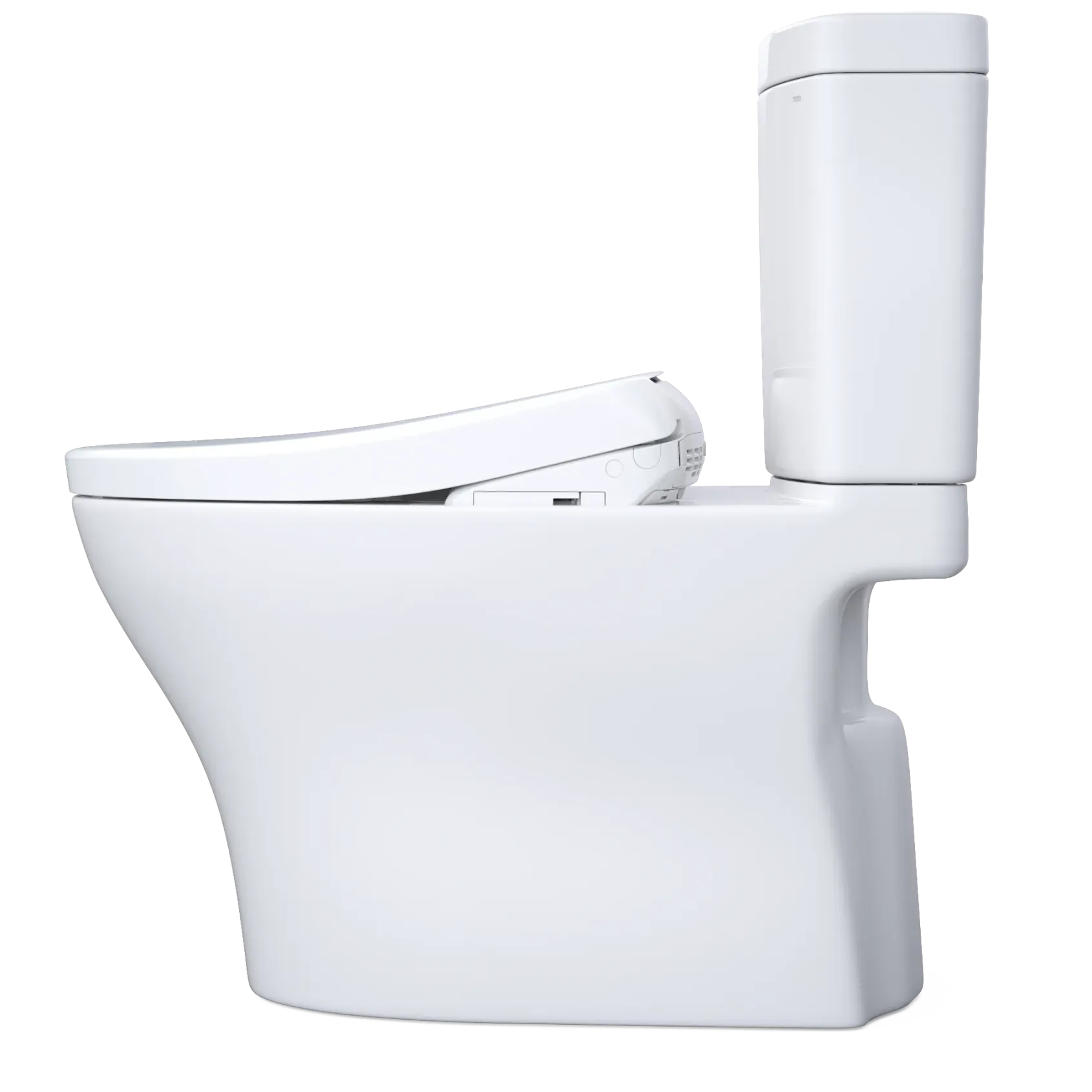 TOTO WASHLET+ Aquia IV Two-Piece Elongated Dual Flush 1.28 and 0.9 GPF Toilet with Auto Flush S7 Contemporary Bidet Seat, Cotton White, Vitreous China|Plastic, MW4464726CEMFGNA#01