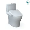 TOTO WASHLET+ Aquia IV Two-Piece Elongated Universal Height Dual Flush 1.28 and 0.9 GPF Toilet and WASHLET C2 Bidet Seat, Cotton White, Vitreous China|Plastic, MW4463074CEMFGN#01