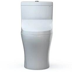 TOTO WASHLET+ Aquia IV Two-Piece Elongated Universal Height Dual Flush 1.28 and 0.9 GPF Toilet and WASHLET C5 Bidet Seat, Cotton White, Vitreous China|Plastic, MW4463084CEMFGN#01