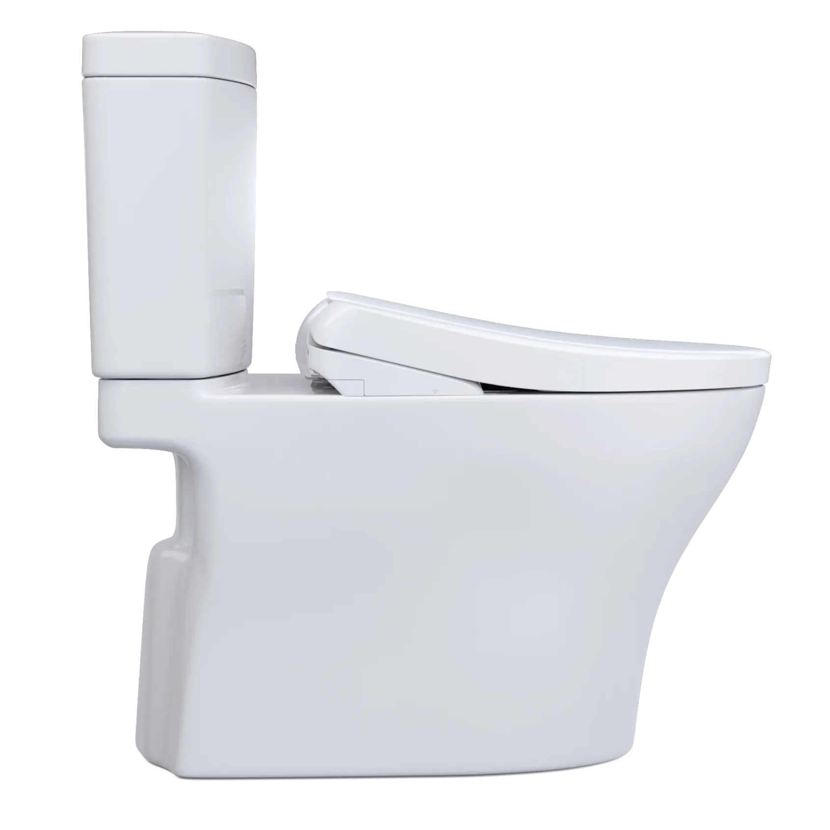 TOTO WASHLET+ Aquia IV Two-Piece Elongated Dual Flush 1.28 and 0.9 GPF Toilet with Auto Flush S7A Contemporary Bidet Seat, Cotton White, Vitreous China|Plastic, MW4464736CEMFGNA#01