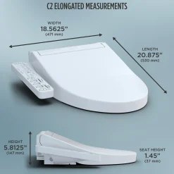 TOTO WASHLET C2 Electronic Bidet Toilet Seat with PREMIST and EWATER+ Wand Cleaning, Elongated, Sedona Beige, Plastic, SW3074#12