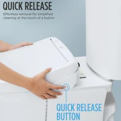 TOTO WASHLET C2 Electronic Bidet Toilet Seat with PREMIST and EWATER+ Wand Cleaning, Round, Cotton White, Plastic, SW3073#01