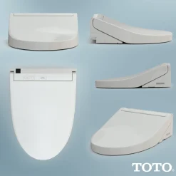 TOTO WASHLET C5 Electronic Bidet Toilet Seat with PREMIST and EWATER+ Wand Cleaning, Elongated, Sedona Beige, Plastic, SW3084#12