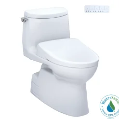 TOTO WASHLET+ Carlyle II 1G One-Piece Elongated 1.0 GPF Toilet with Auto Flush WASHLET+ S7A Contemporary Bidet Seat, Cotton White, Vitreous China|Plastic, MW6144736CUFGA#01