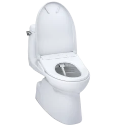 TOTO WASHLET+ Carlyle II 1G One-Piece Elongated 1.0 GPF Toilet and WASHLET+ S7 Contemporary Bidet Seat, Cotton White, Vitreous China|Plastic, MW6144726CUFG#01