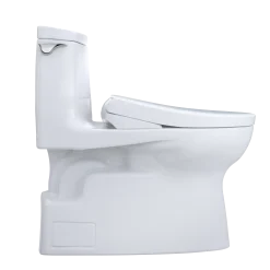 TOTO WASHLET+ Carlyle II 1G One-Piece Elongated 1.0 GPF Toilet and WASHLET+ S7A Contemporary Bidet Seat, Cotton White, Vitreous China|Plastic, MW6144736CUFG#01
