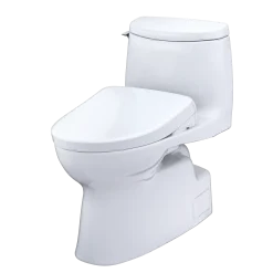 TOTO WASHLET+ Carlyle II 1G One-Piece Elongated 1.0 GPF Toilet and WASHLET+ S7A Contemporary Bidet Seat, Cotton White, Vitreous China|Plastic, MW6144736CUFG#01