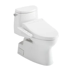 TOTO WASHLET+ Carlyle II 1G One-Piece Elongated 1.0 GPF Toilet and WASHLET+ C2 Bidet Seat, Cotton White, Vitreous China|Plastic, MW6143074CUFG#01