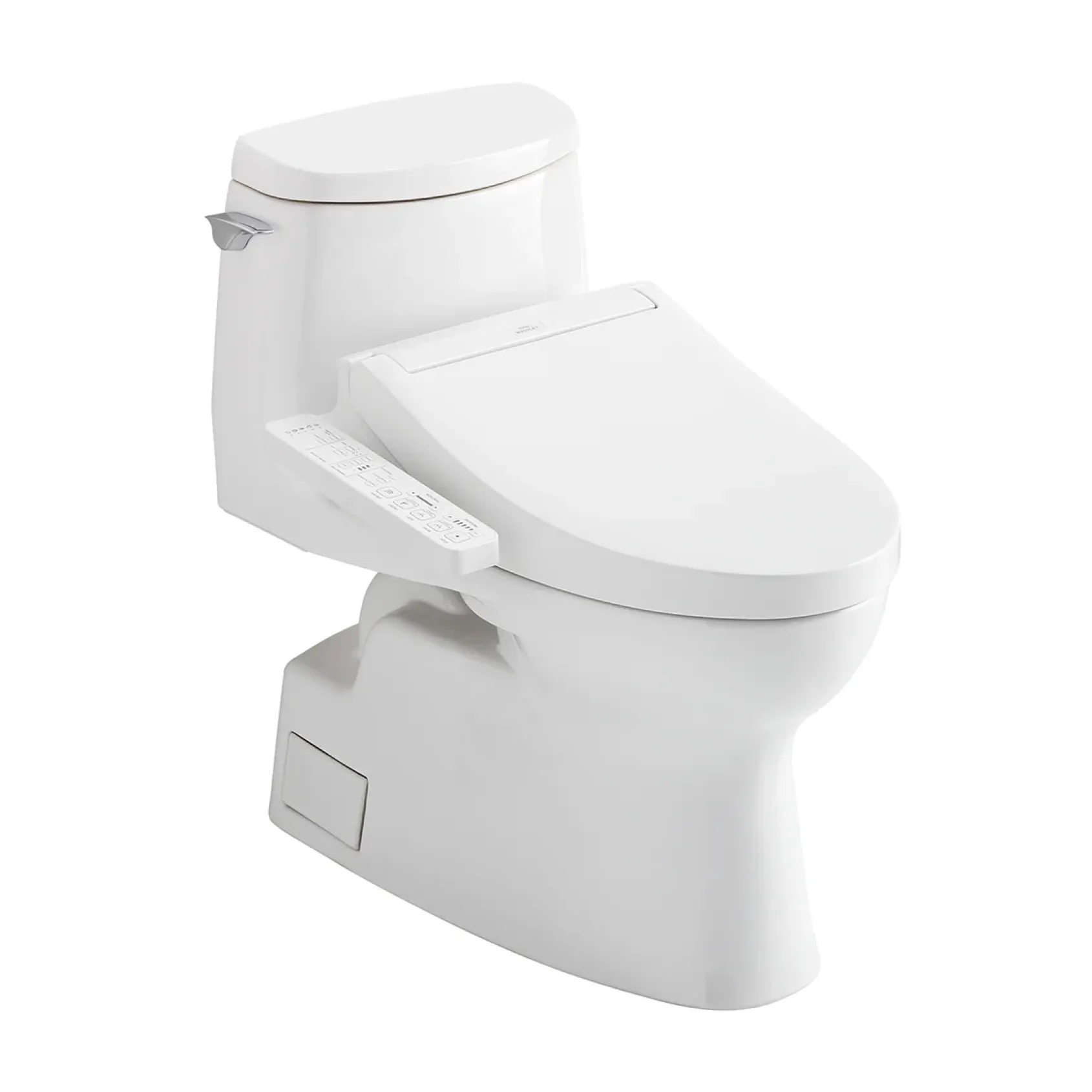 TOTO WASHLET+ Carlyle II 1G One-Piece Elongated 1.0 GPF Toilet and WASHLET+ C2 Bidet Seat, Cotton White, Vitreous China|Plastic, MW6143074CUFG#01