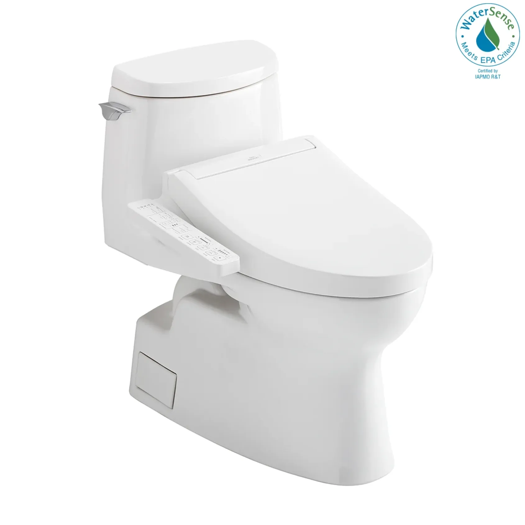 TOTO WASHLET+ Carlyle II 1G One-Piece Elongated 1.0 GPF Toilet and WASHLET+ C2 Bidet Seat, Cotton White, Vitreous China|Plastic, MW6143074CUFG#01
