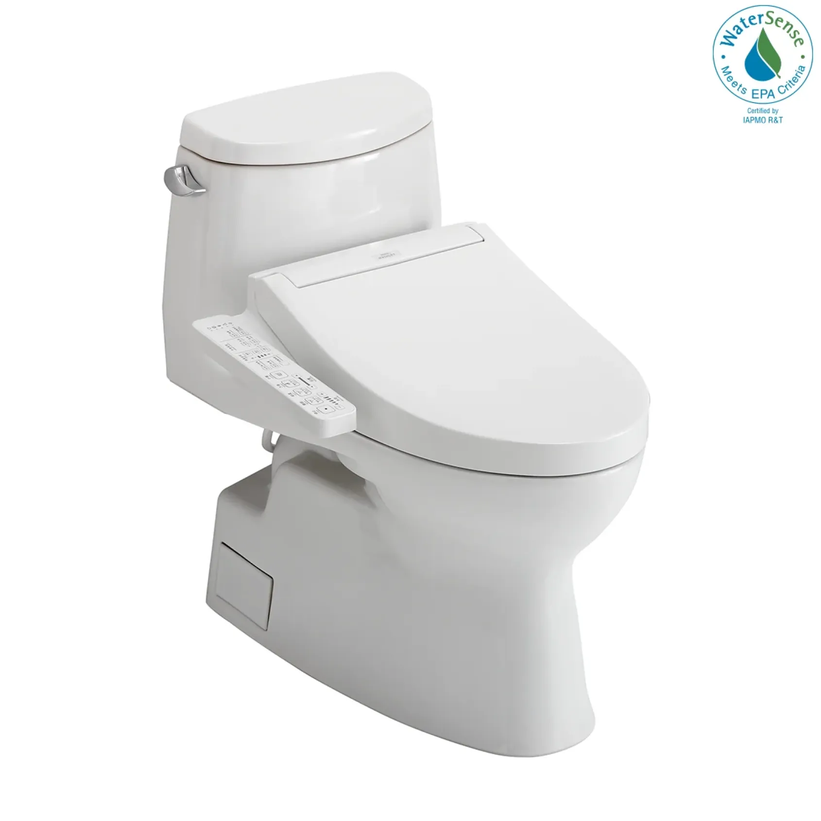 TOTO WASHLET+ Carlyle II One-Piece Elongated 1.28 GPF Toilet and WASHLET+ C2 Bidet Seat, Cotton White, Vitreous China|Plastic, MW6143074CEFG#01