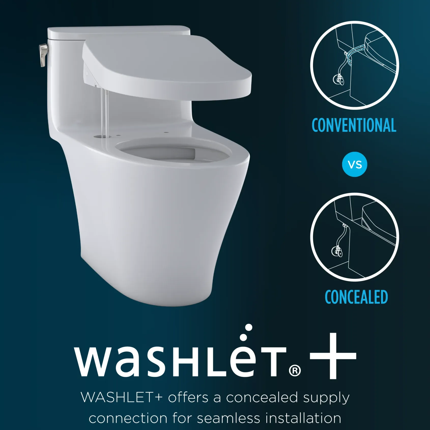 TOTO WASHLET+ Carlyle II One-Piece Elongated 1.28 GPF Toilet and WASHLET+ C5 Bidet Seat, Cotton White, Vitreous China|Plastic, MW6143084CEFG#01