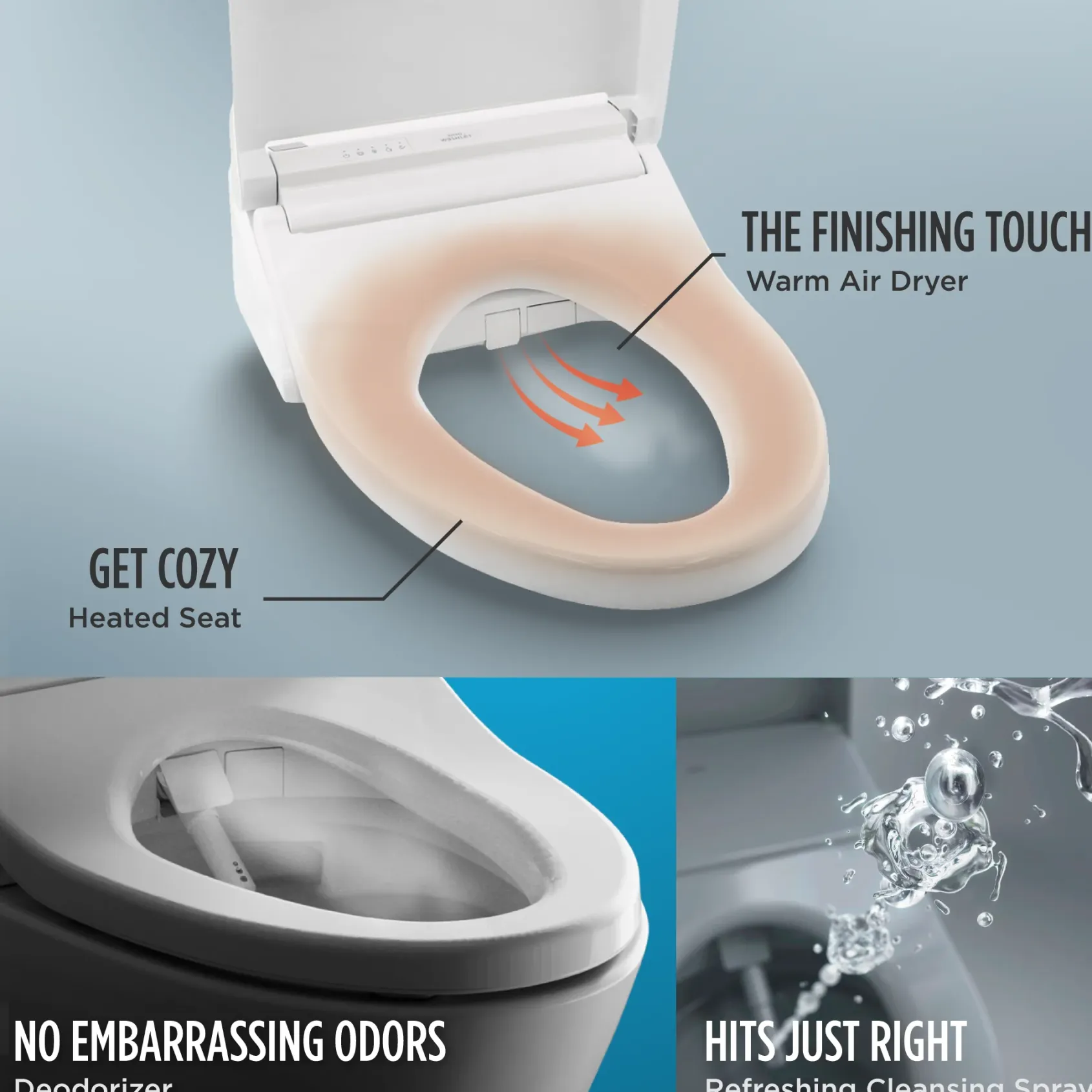 TOTO WASHLET+ Carlyle II One-Piece Elongated 1.28 GPF Toilet and WASHLET+ C5 Bidet Seat, Cotton White, Vitreous China|Plastic, MW6143084CEFG#01